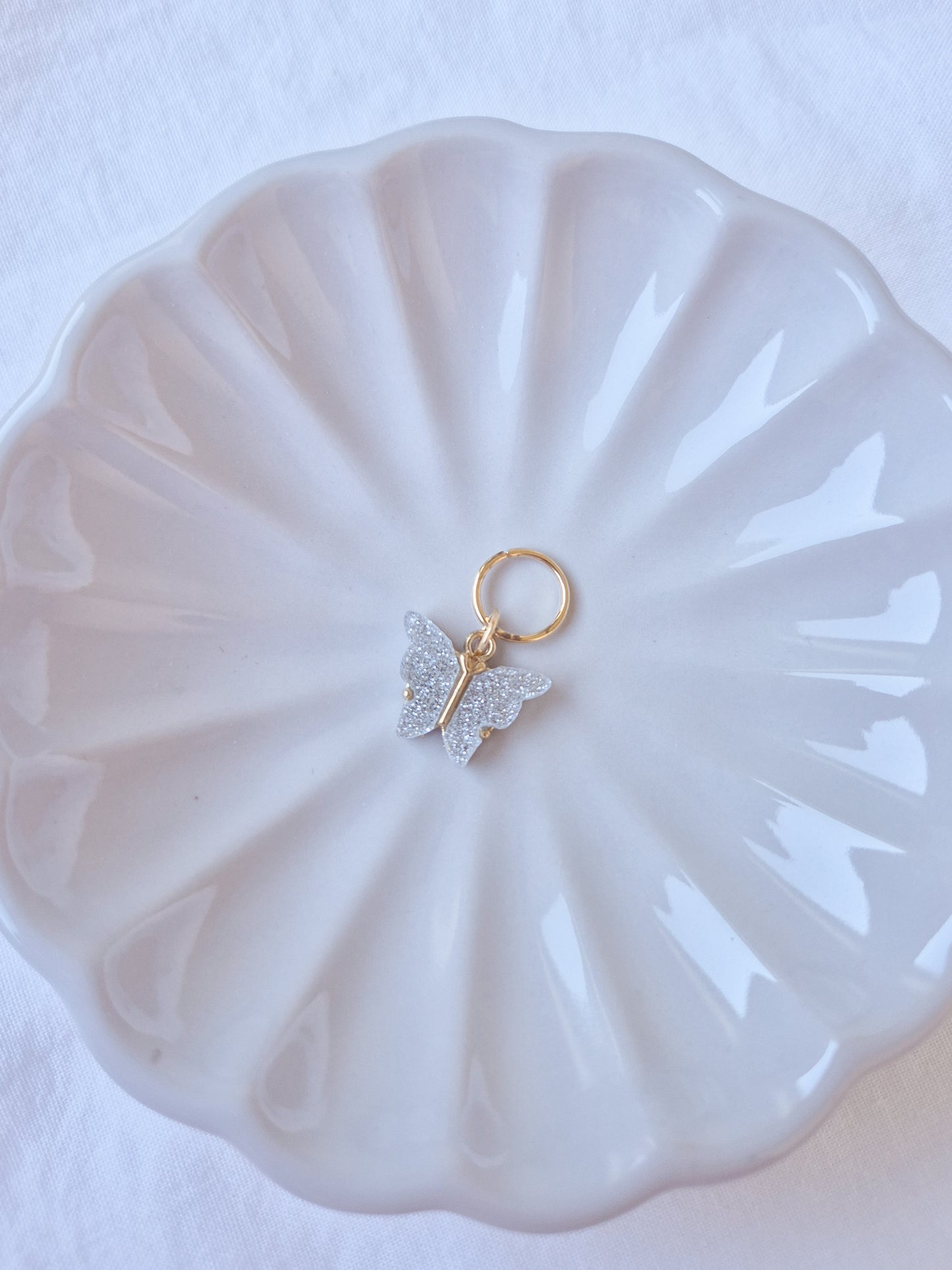 Sommerfugl Glittersølv Maskemarkør